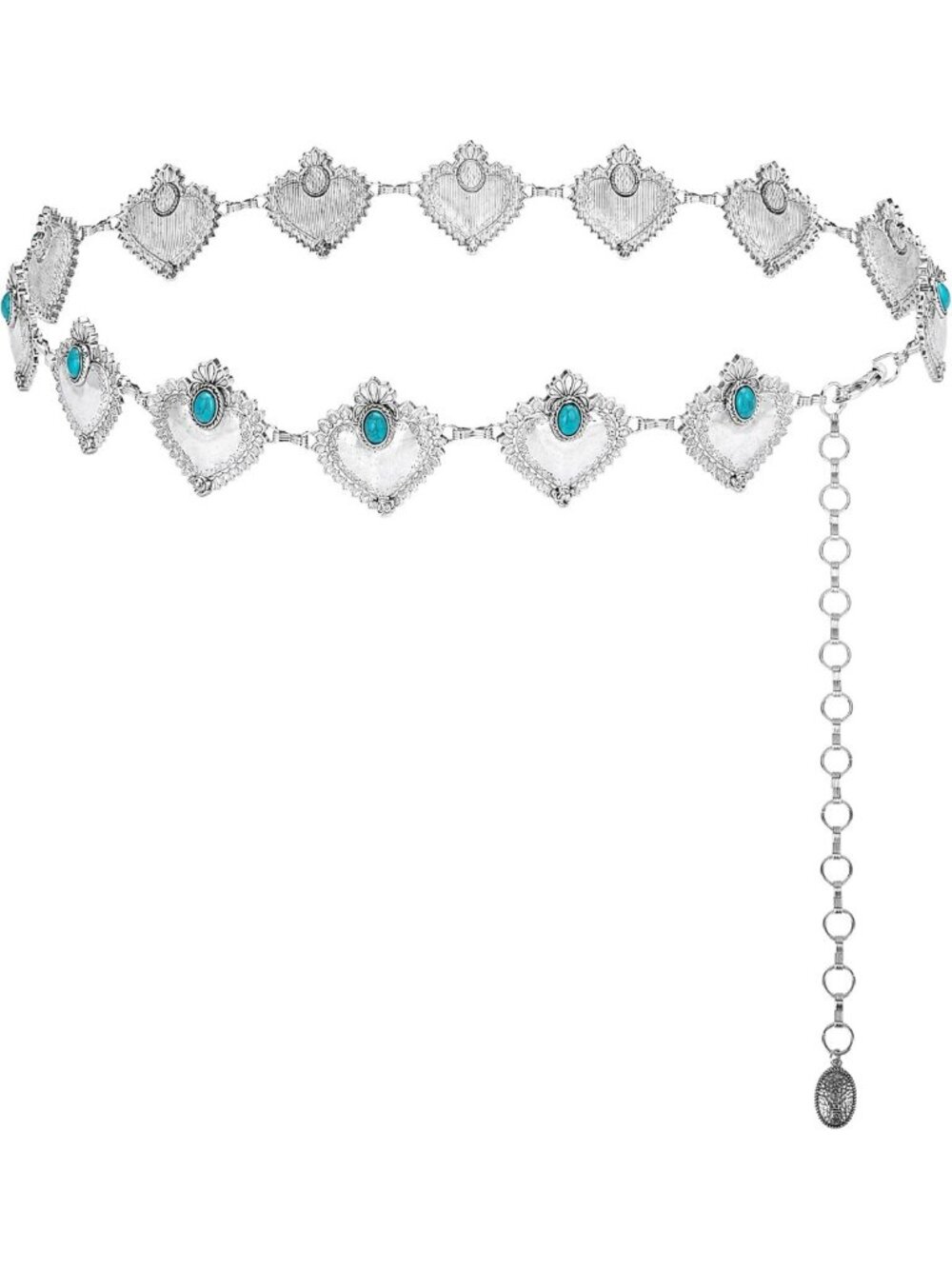 Turquoise Western Cowgirl Belt for Women | Large Chain Style Fashion Accessory